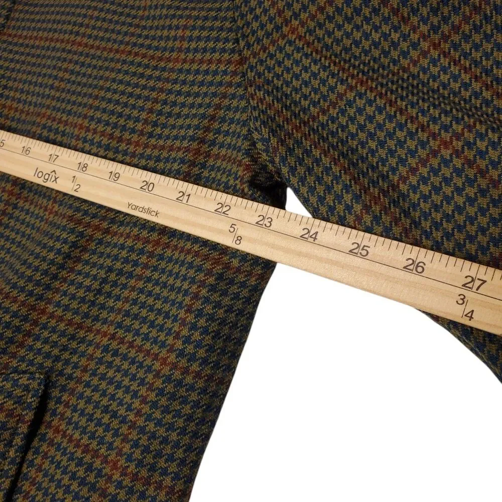 Vintage AUSTIN REED Jacket Mens 42 REG Beige Brown REVERSIBLE Houndstooth Button